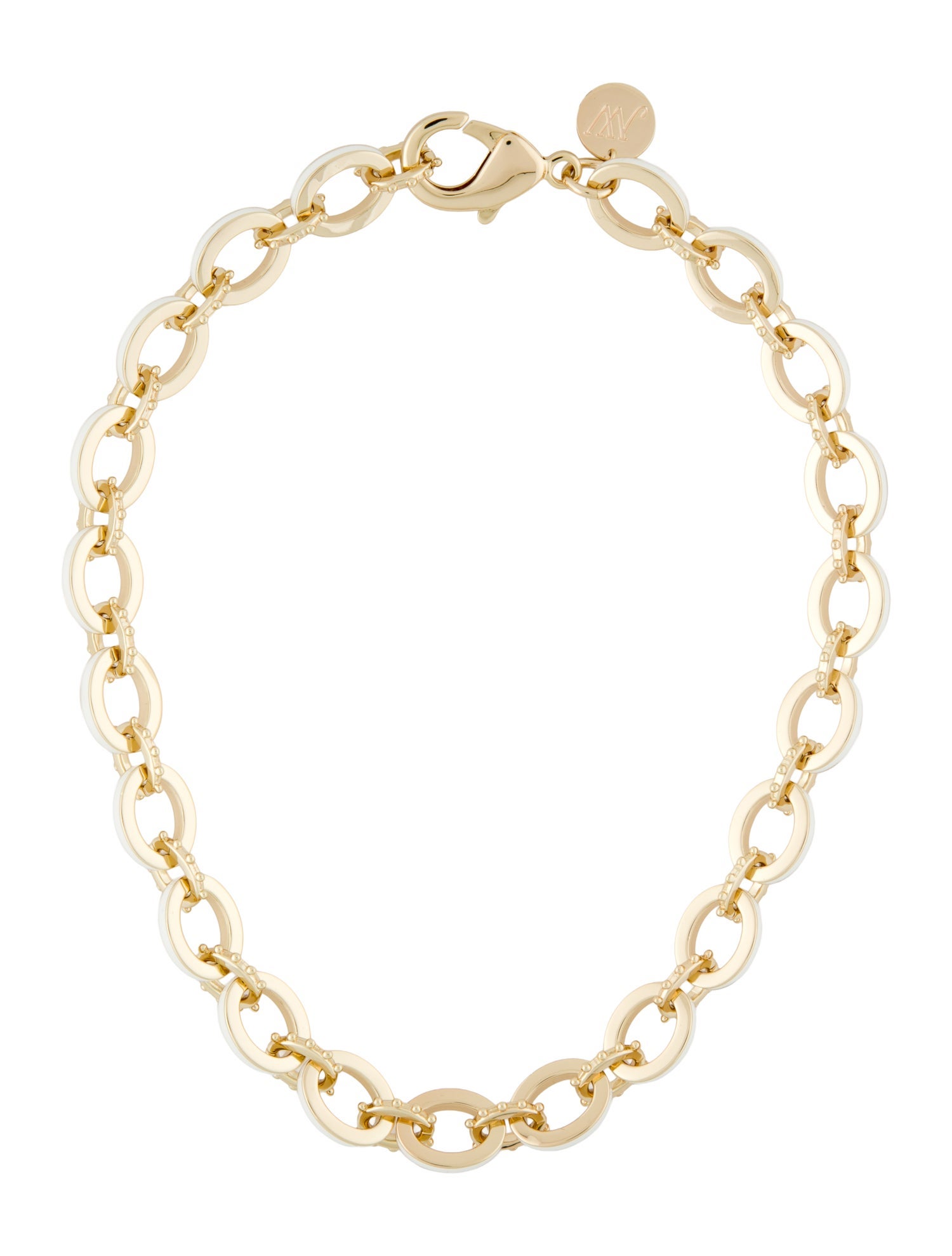 Jane Win Enamel Chain Link Necklace