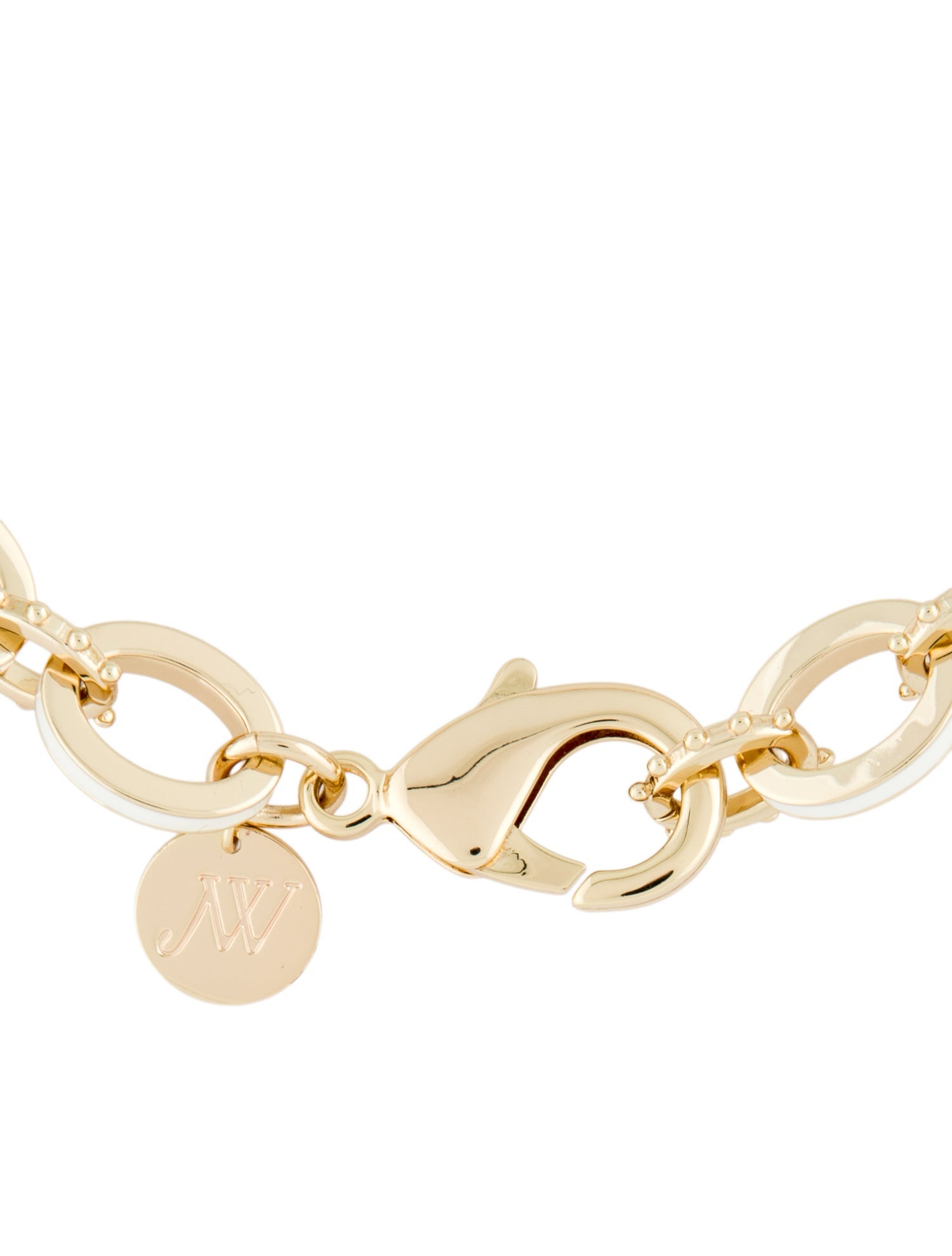 Jane Win Enamel Chain Link Necklace