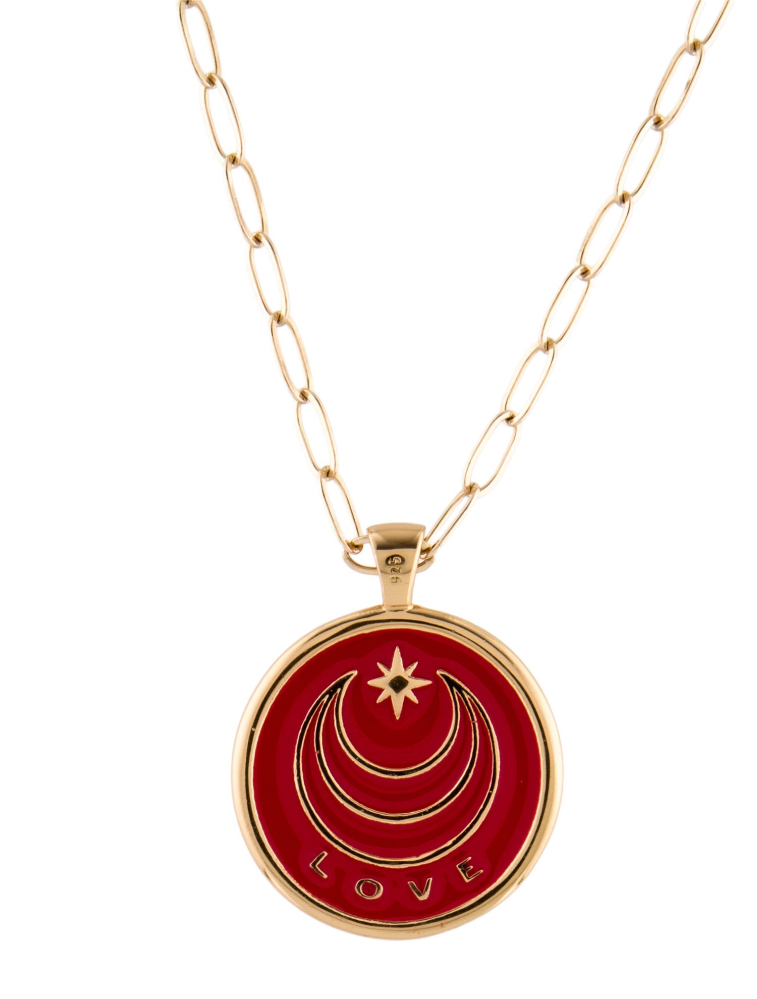 Jane Win Enamel LOVE JW Original Pendant Necklace