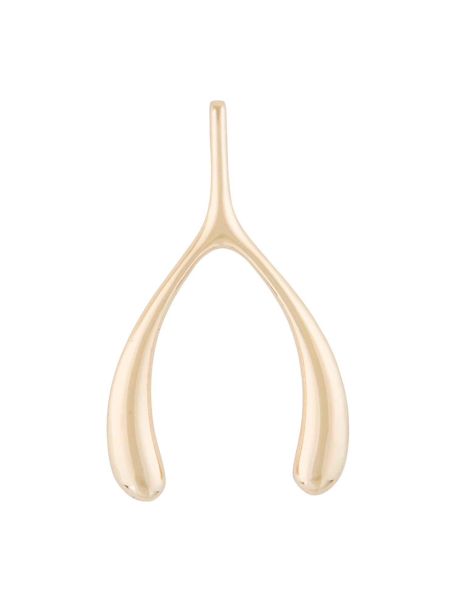 Jane Win LUCKY Gold Wishbone Pendant