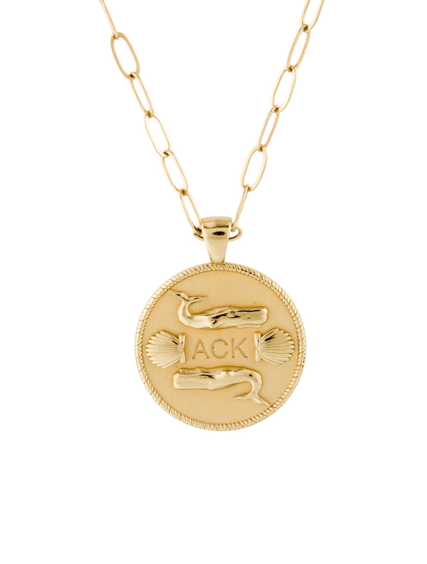 Jane Win Nantucket JW Original Coin Pendant Necklace