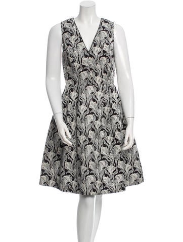 Jason Wu Leather-Trimmed Silk Dress