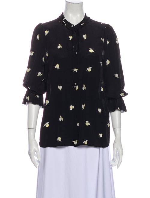 Jason Wu 2002 Silk Button-Up Top Black
