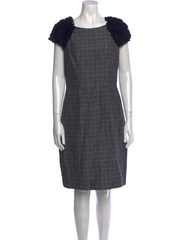 Jason Wu Dresses Plaid Print Knee-Length Dress US 10 | L