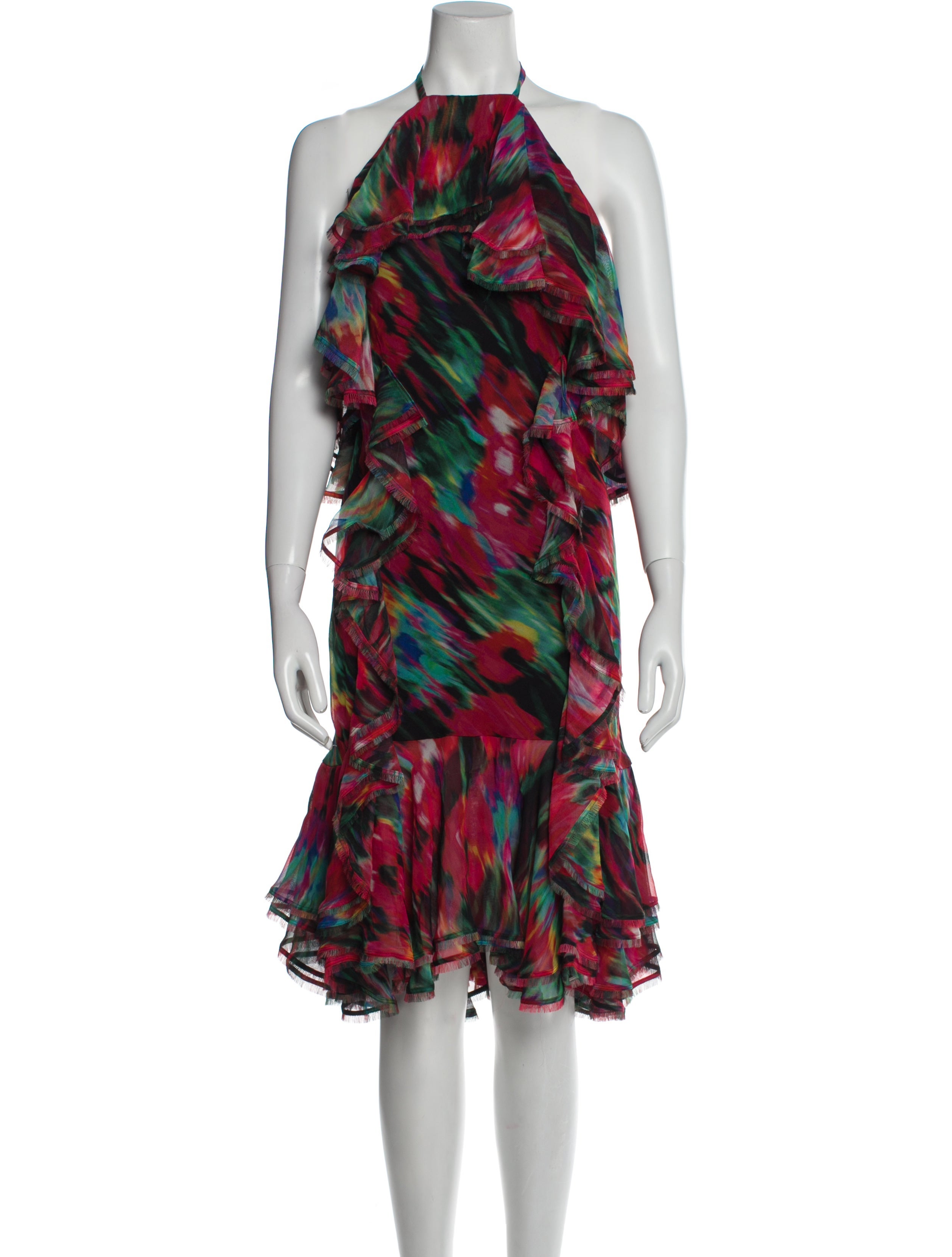 Jason Wu Silk Midi Length Dress in Red, Women's US 6 | M