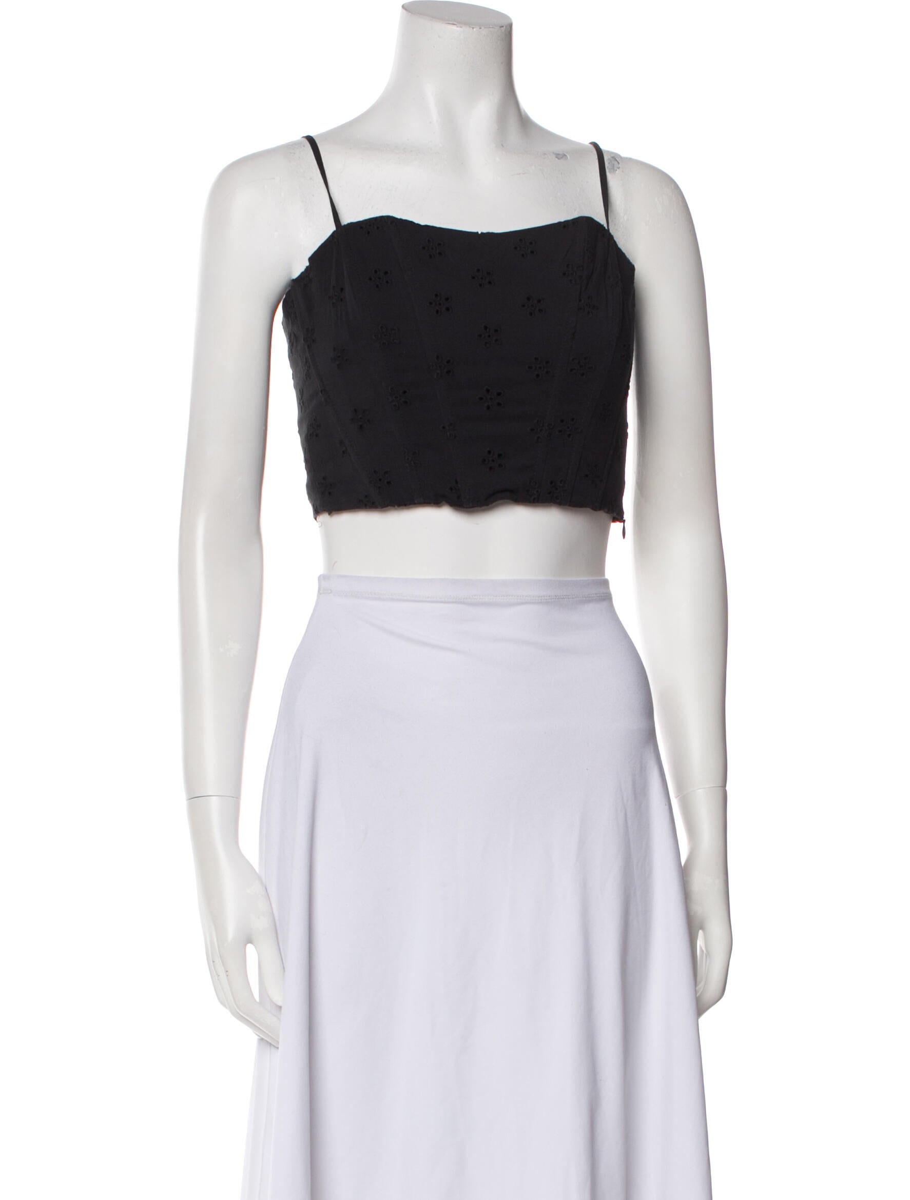 Jason Wu Square Neckline Sleeveless Crop Top