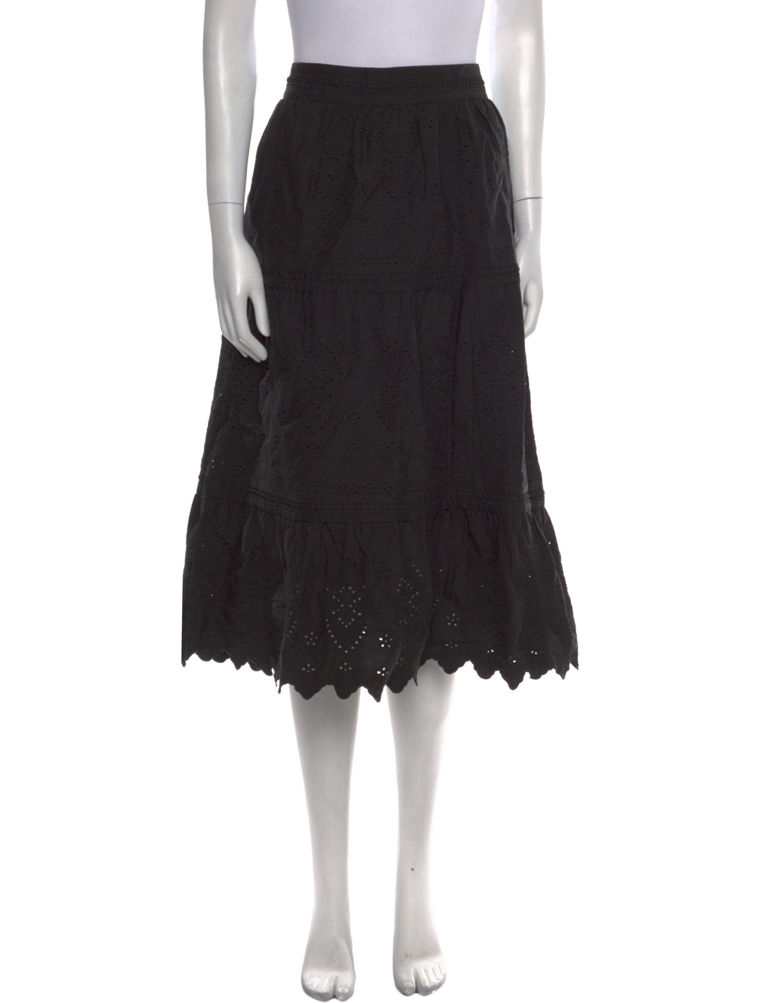 Jason Wu Embroidered Accent Midi Length Skirt