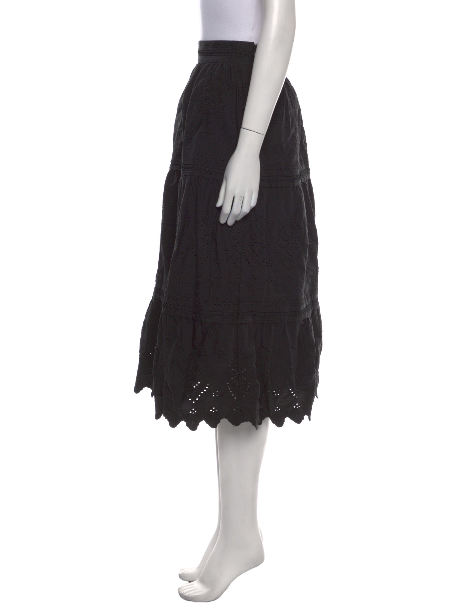 Jason Wu Embroidered Accent Midi Length Skirt