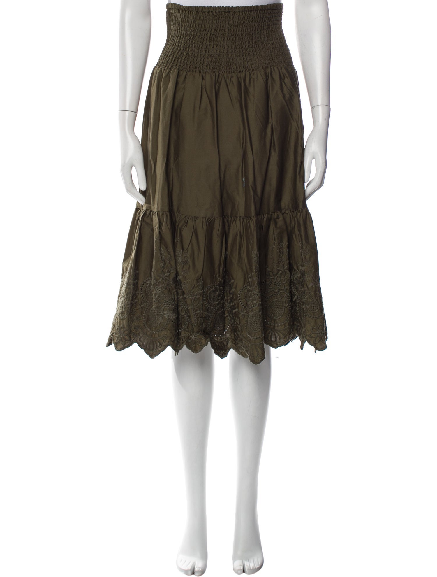 Jason Wu Embroidered Accent Midi Length Skirt w/ Tags