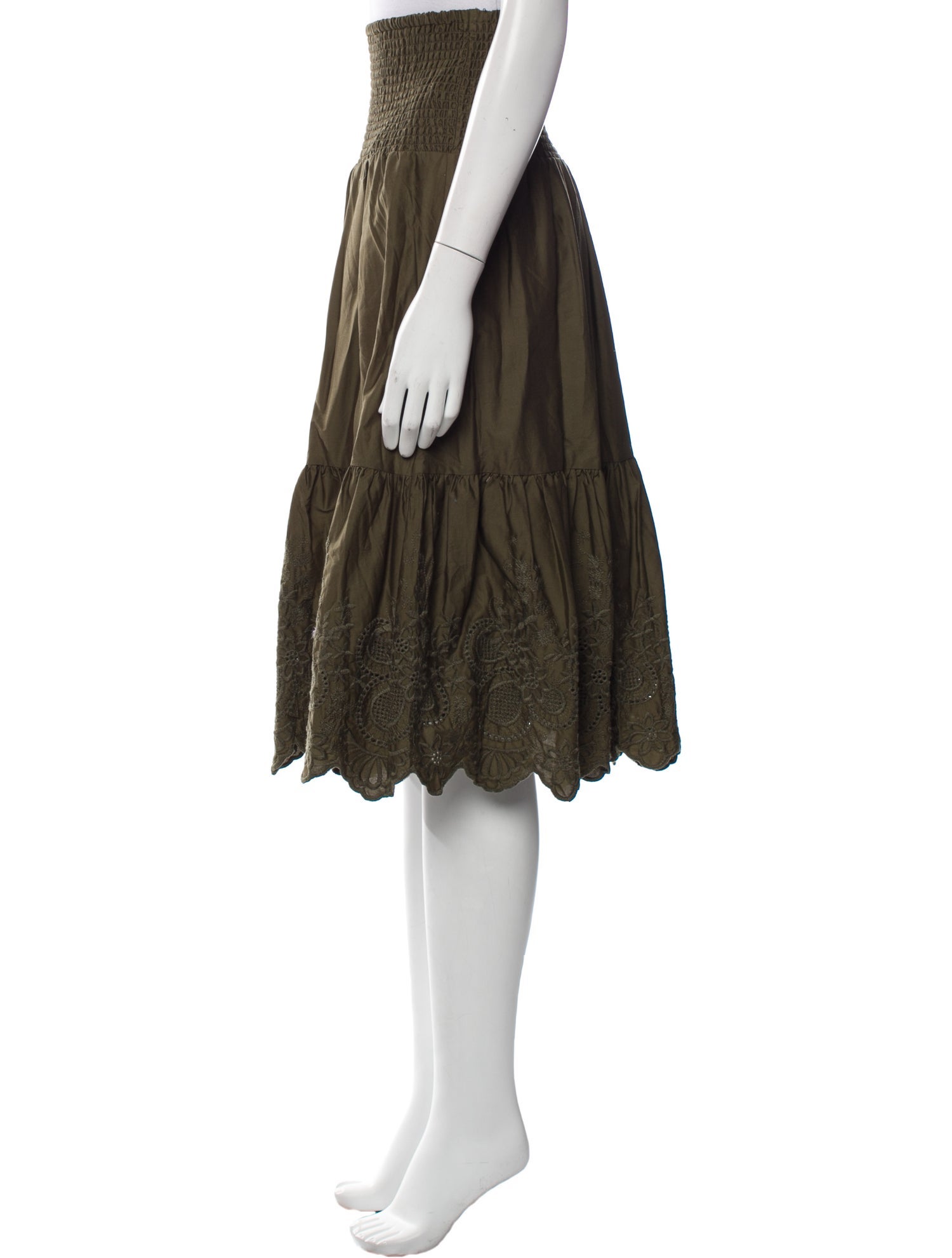 Jason Wu Embroidered Accent Midi Length Skirt w/ Tags