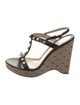 Jason Wu Leather Studded Accents T-Strap Sandals