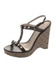 Jason Wu Leather Studded Accents T-Strap Sandals