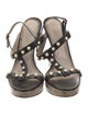 Jason Wu Leather Studded Accents T-Strap Sandals