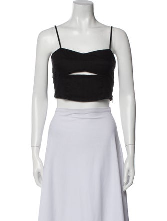 Jason Wu Square Neckline Sleeveless Crop Top