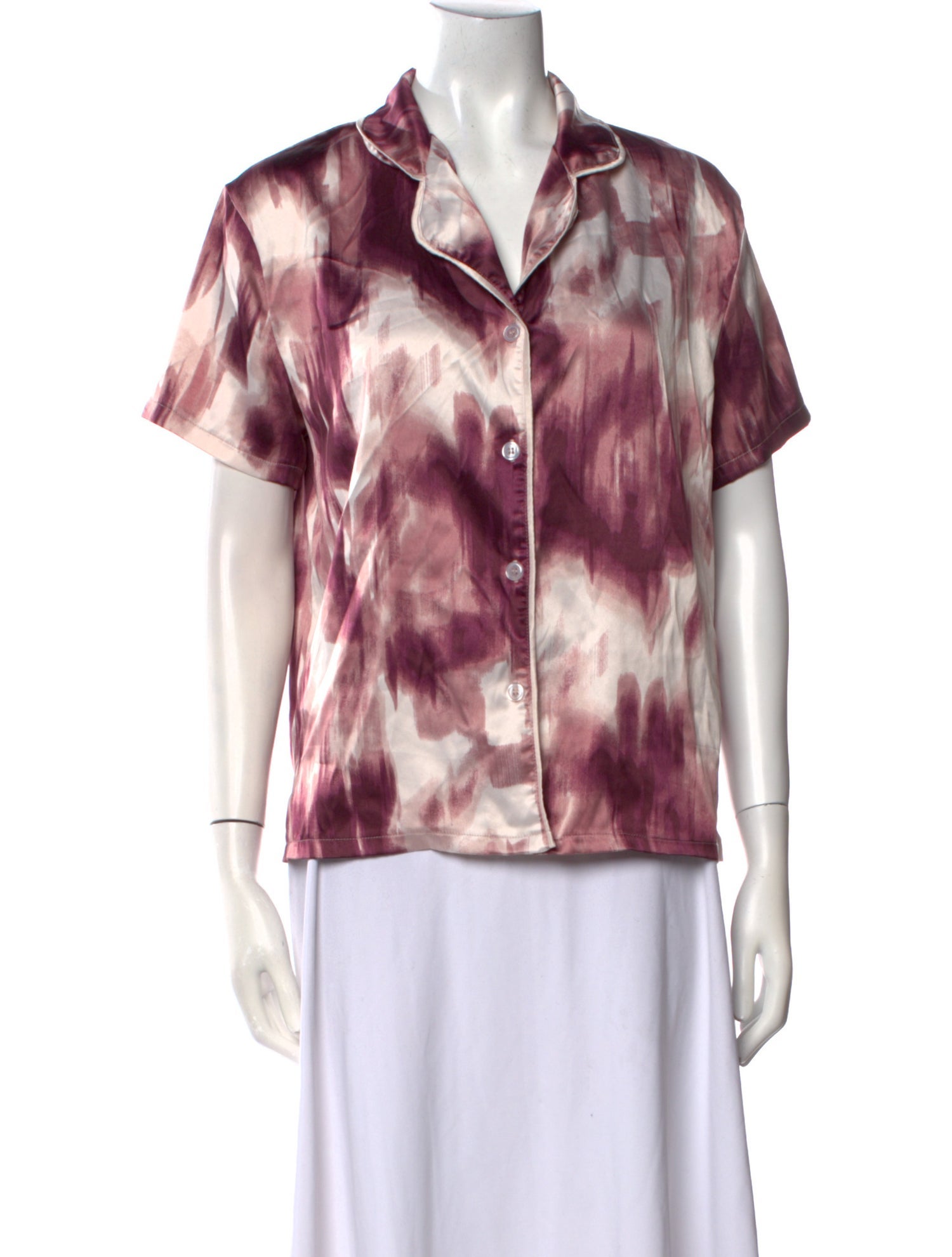 Jason Wu Printed V-Neck Button-Up Top