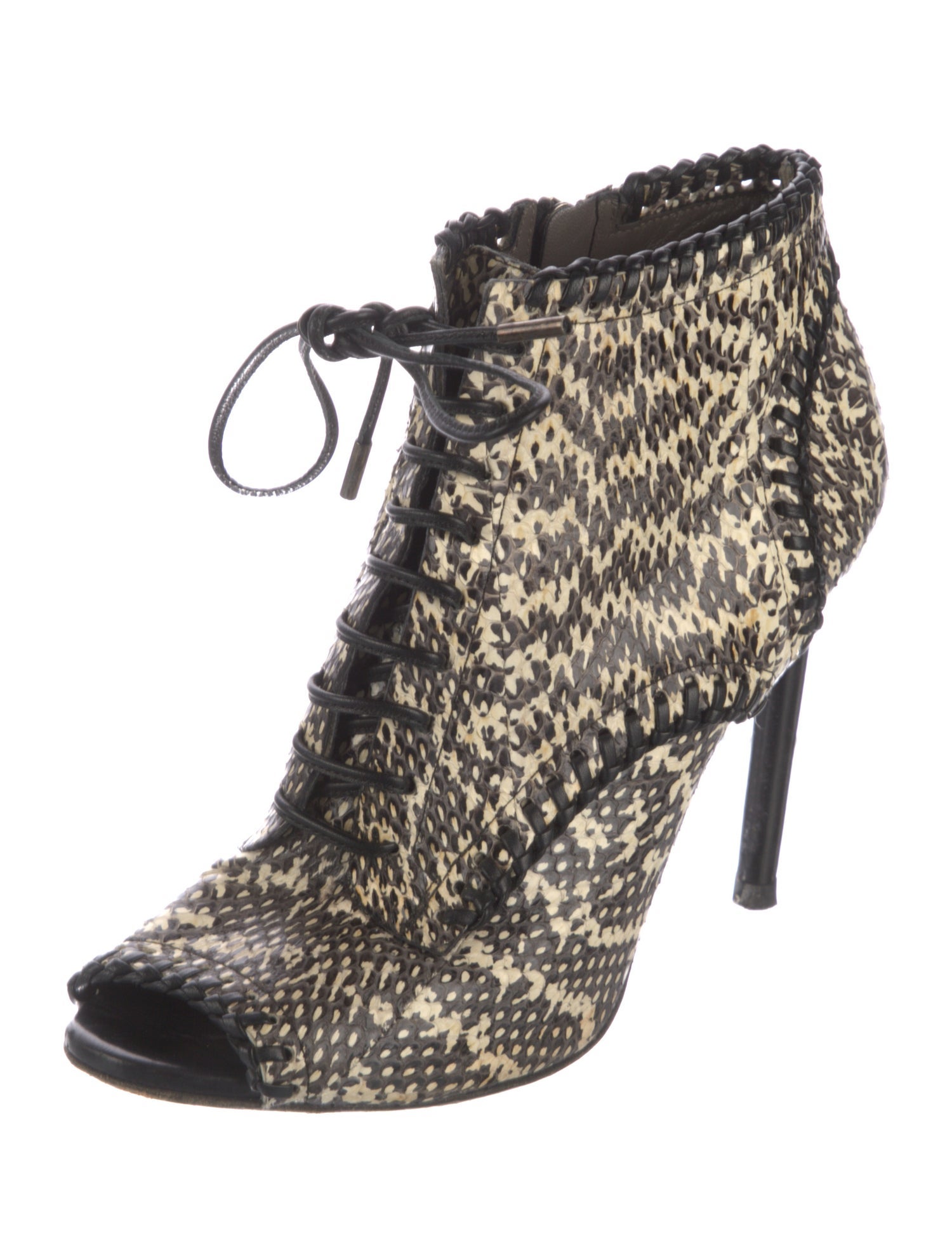 Jason Wu Snakeskin Printed Lace-Up Boots