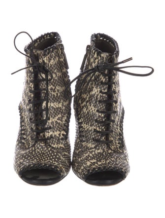 Jason Wu Snakeskin Printed Lace-Up Boots