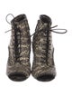 Jason Wu Snakeskin Printed Lace-Up Boots