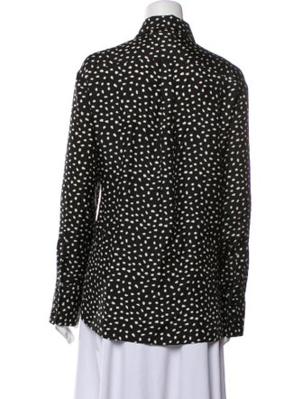 Jason Wu Silk Polka Dot Print Button-Up Top