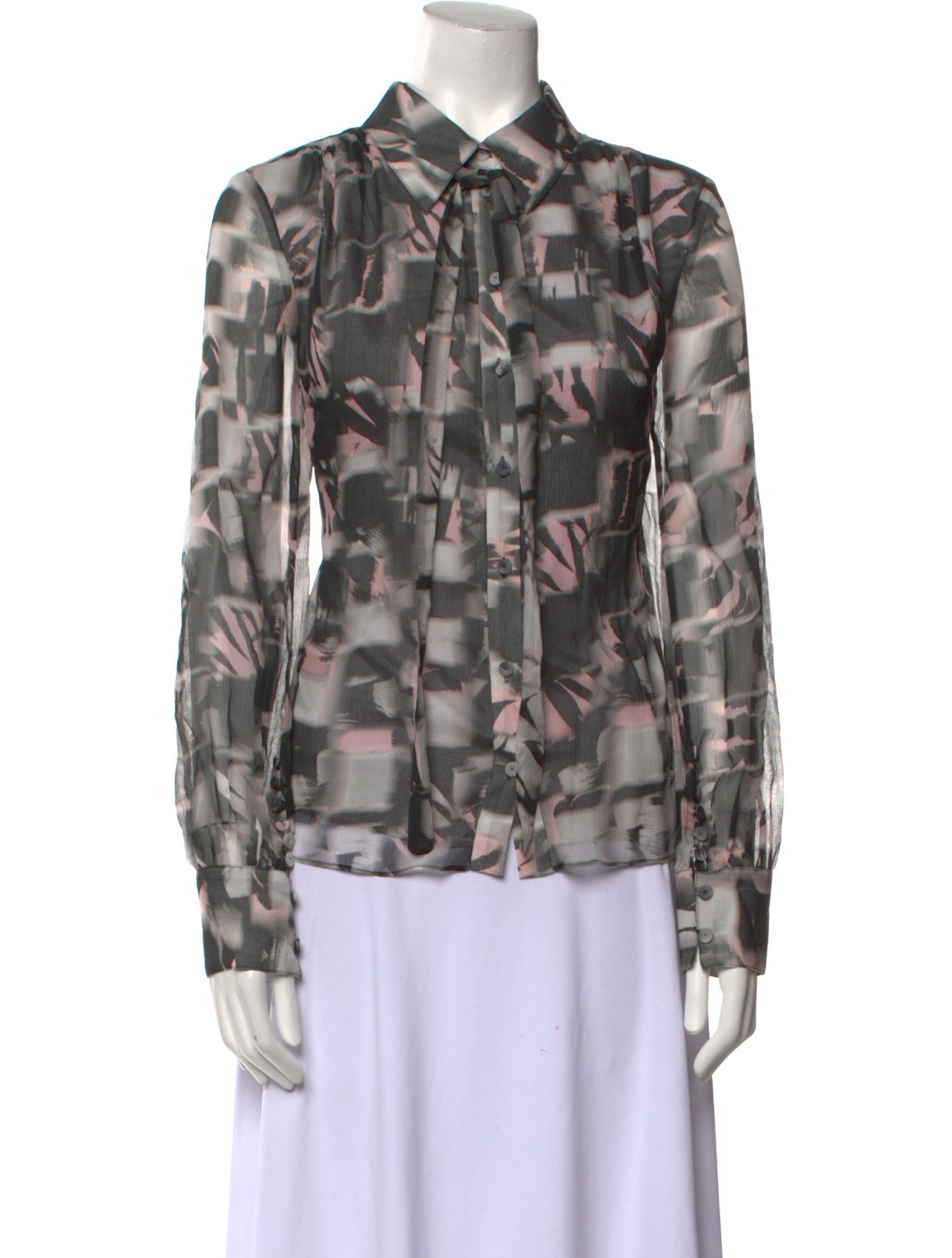 Jason Wu Printed Long Sleeve Blouse