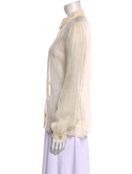 Jason Wu Silk Long Sleeve Button-Up Top