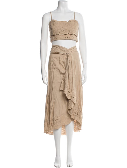 Jason Wu Linen Lace Pattern Skirt Set