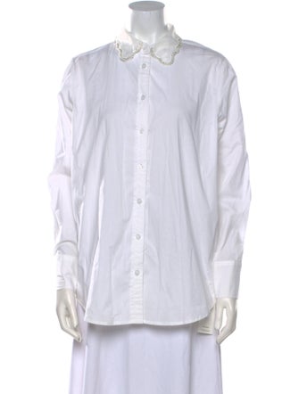 Jason Wu Long Sleeve Button-Up Top