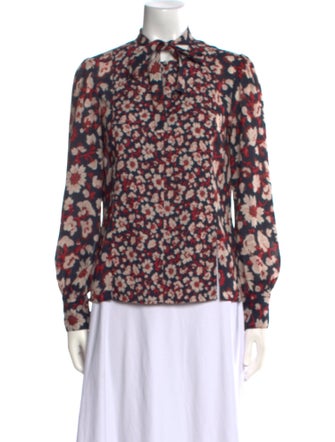 Jason Wu Floral Print Mock Neck Blouse