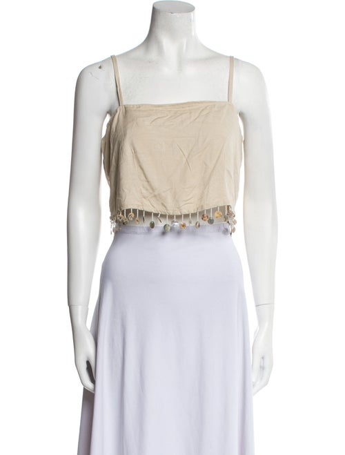 Jason Wu Square Neckline Sleeveless Crop Top