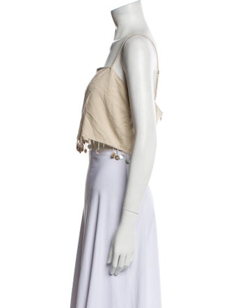 Jason Wu Square Neckline Sleeveless Crop Top