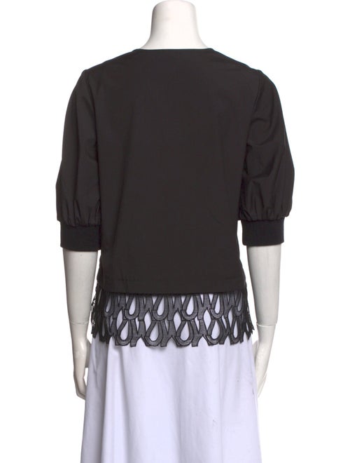 Jason Wu Crew Neck Three-Quarter Sleeve Blouse