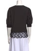 Jason Wu Crew Neck Three-Quarter Sleeve Blouse