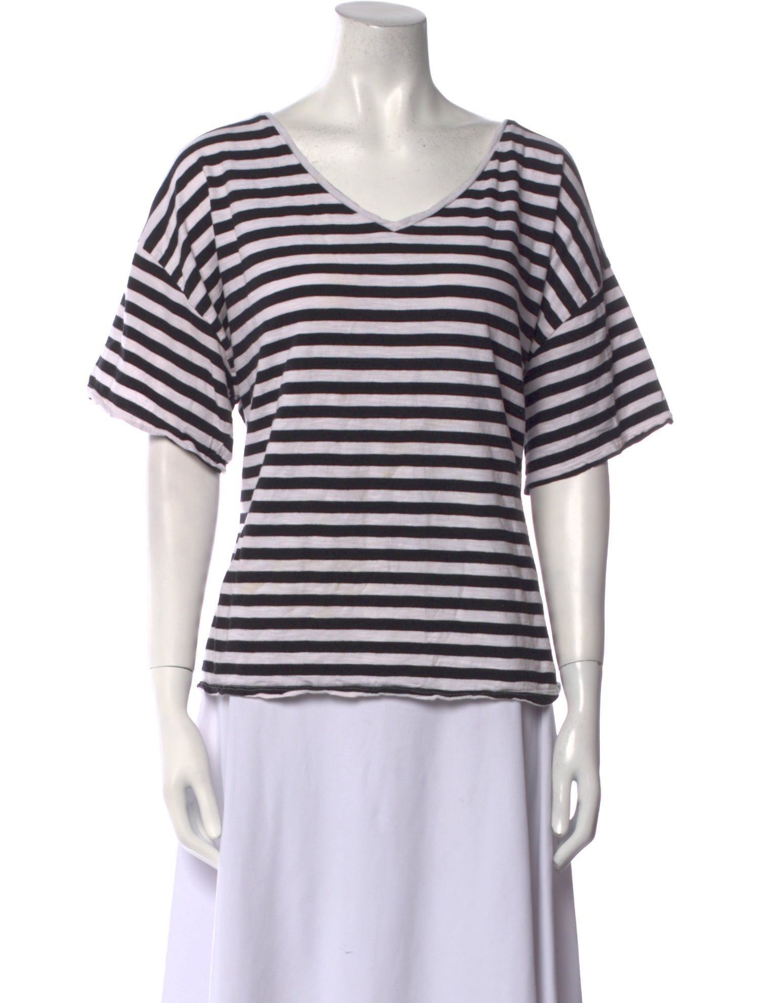 Jason Wu Striped V-Neck T-Shirt