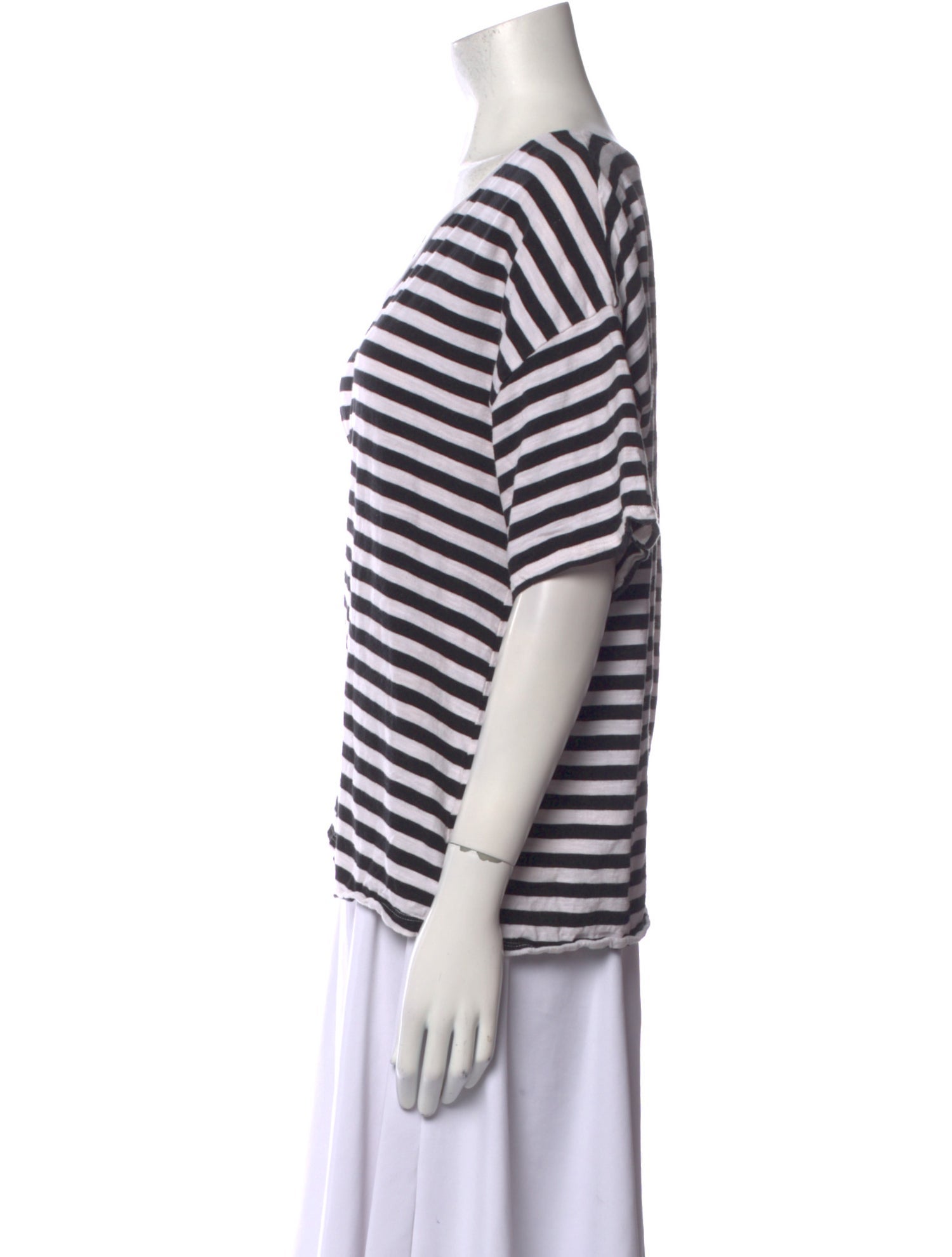 Jason Wu Striped V-Neck T-Shirt