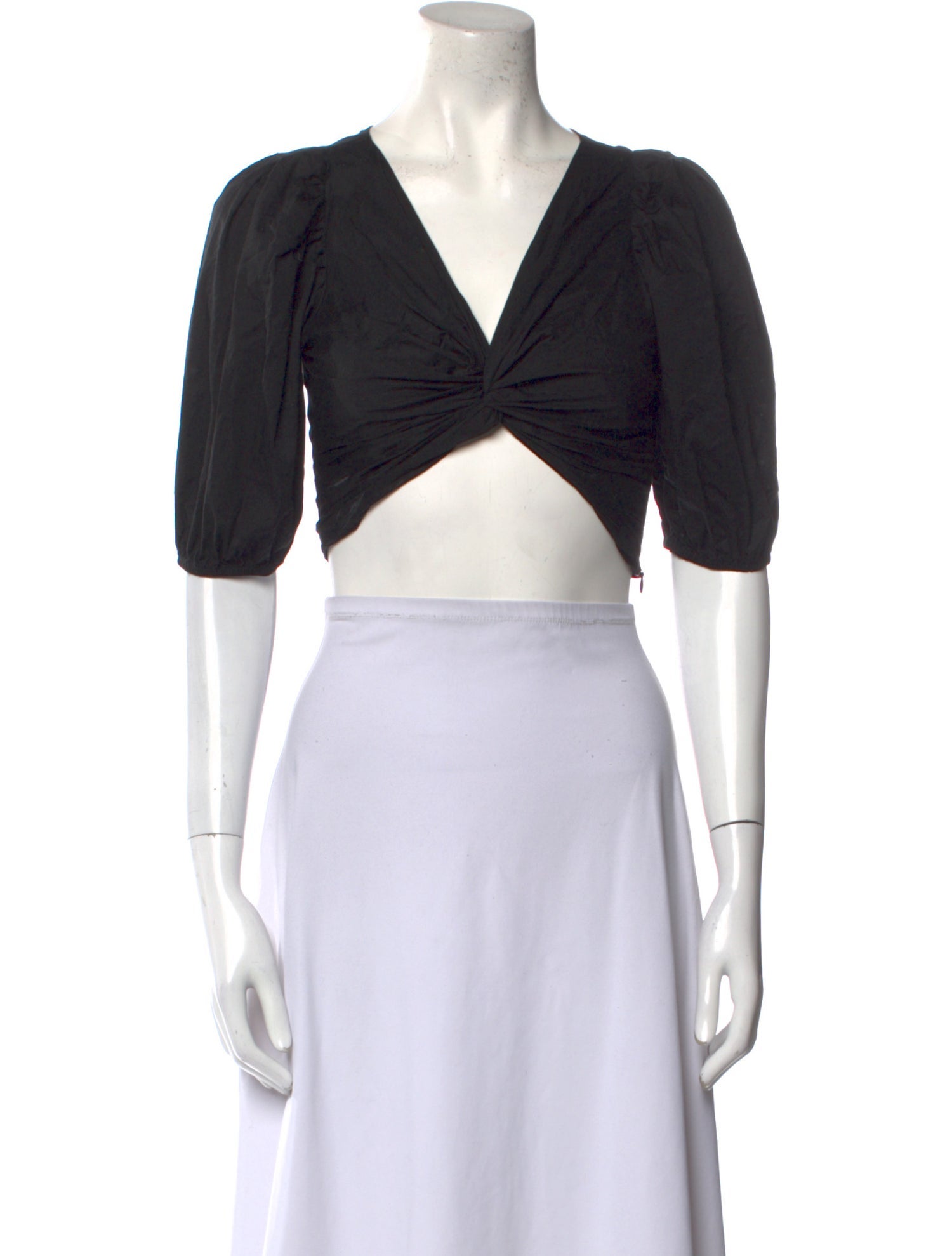 Jason Wu V-Neck Short Sleeve Crop Top