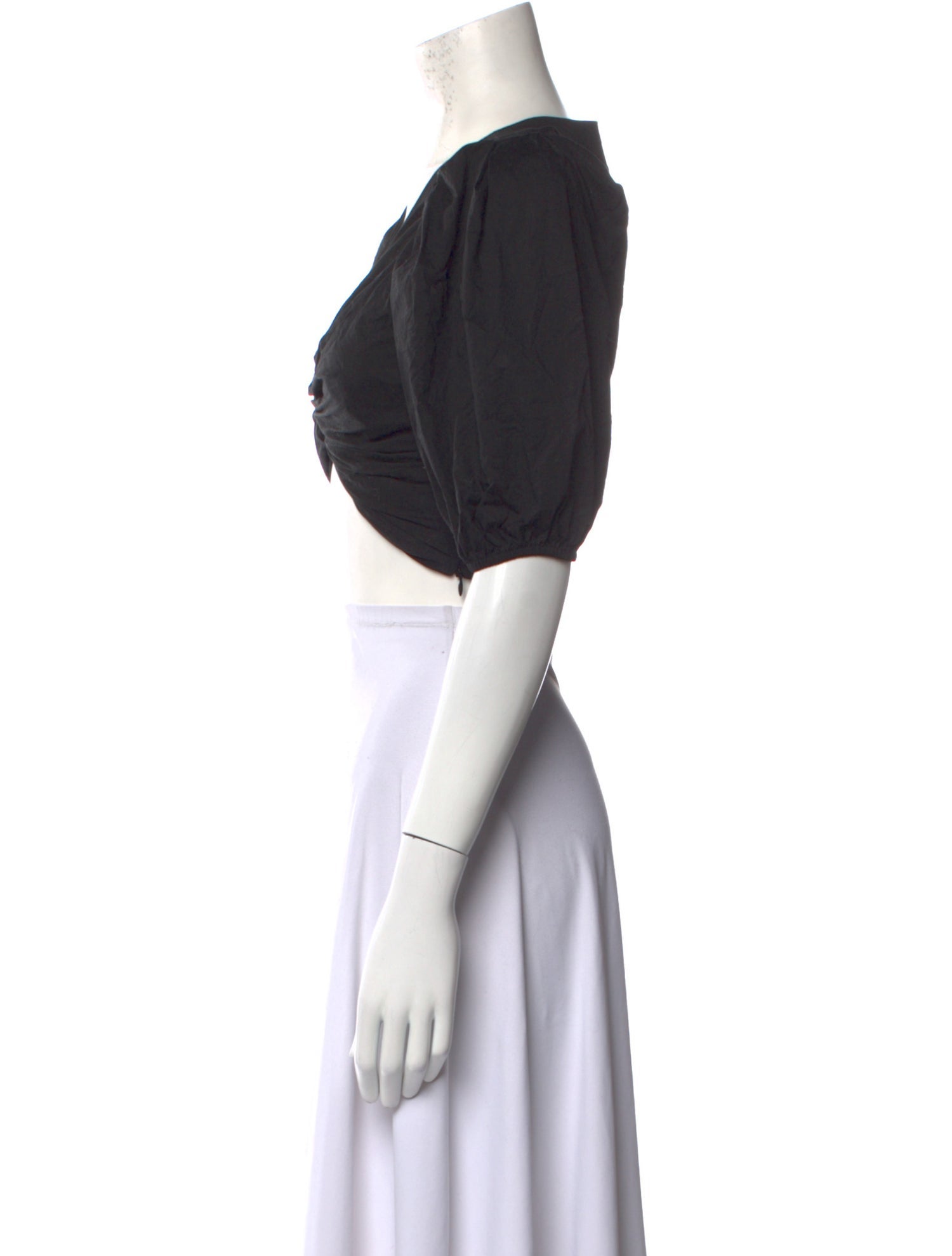 Jason Wu V-Neck Short Sleeve Crop Top