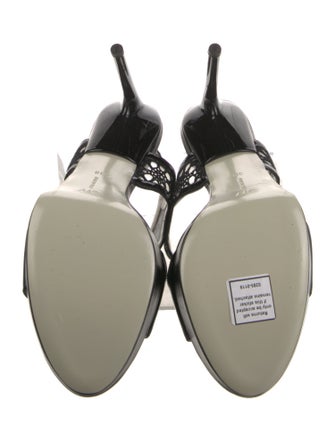 Jason Wu Patent Leather Crystal Embellishments T-Strap Sandals