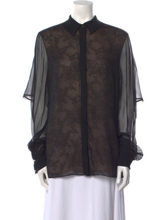 Jason Wu Silk Printed Button-Up Top