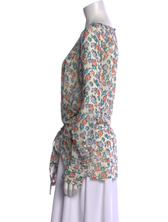 Jason Wu Floral Print Scoop Neck Blouse