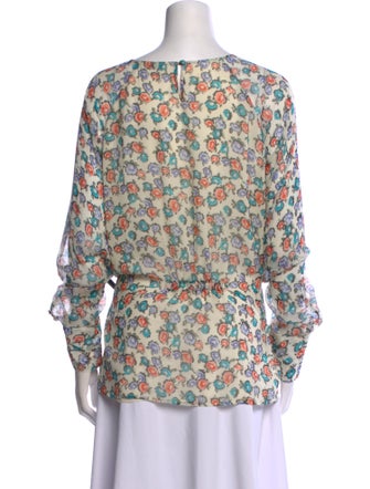 Jason Wu Floral Print Scoop Neck Blouse