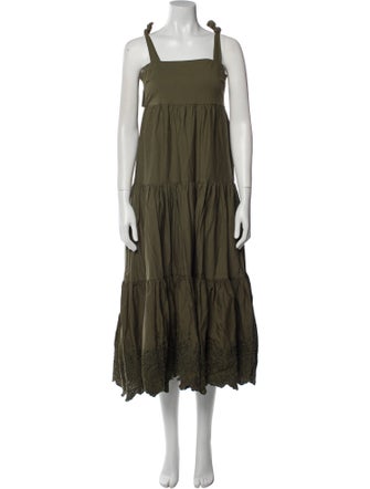 Jason Wu Square Neckline Midi Length Dress