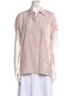 Jason Wu Striped Short Sleeve Button-Up Top