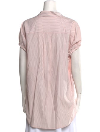 Jason Wu Striped Short Sleeve Button-Up Top