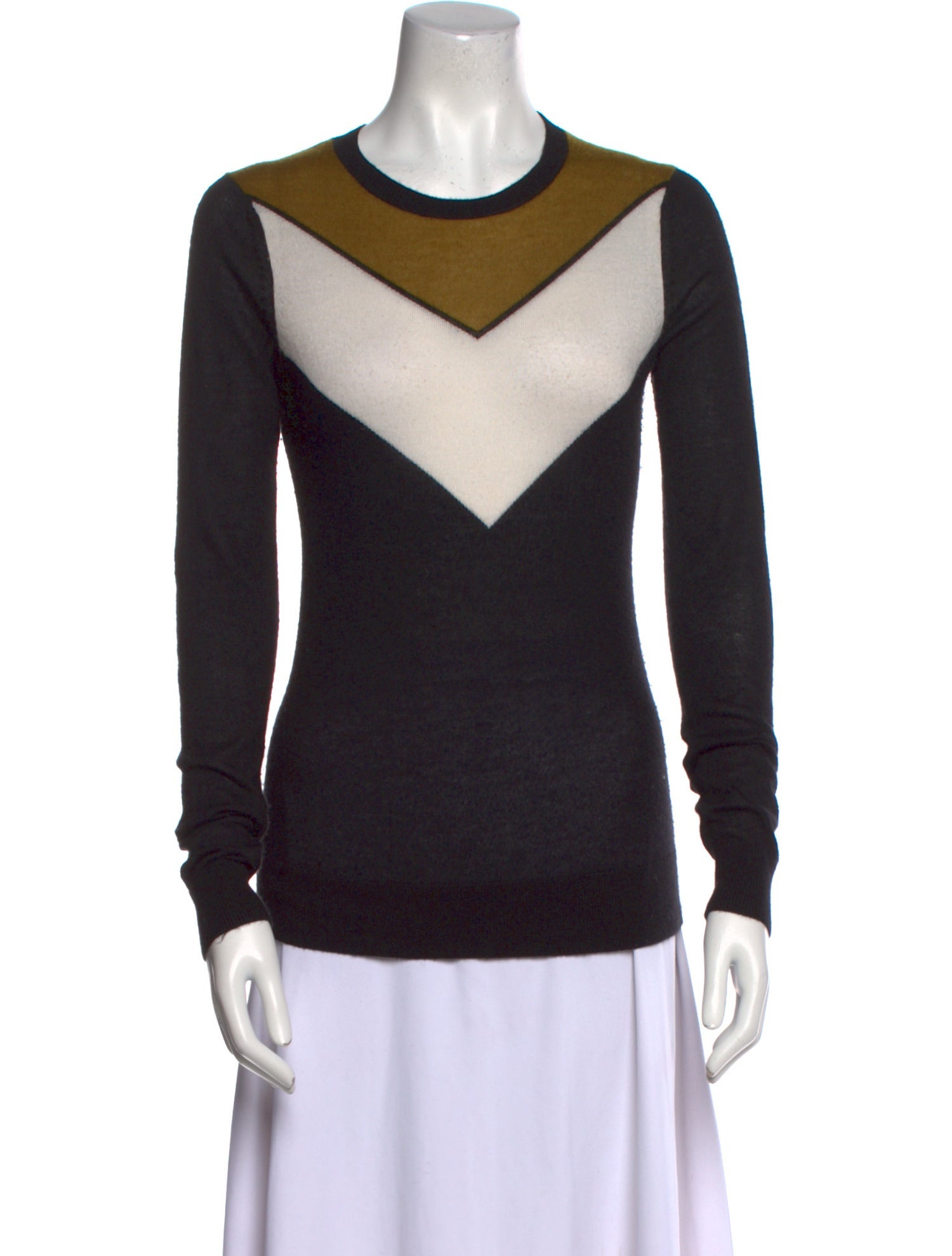 Jason Wu Cashmere Colorblock Pattern Sweater