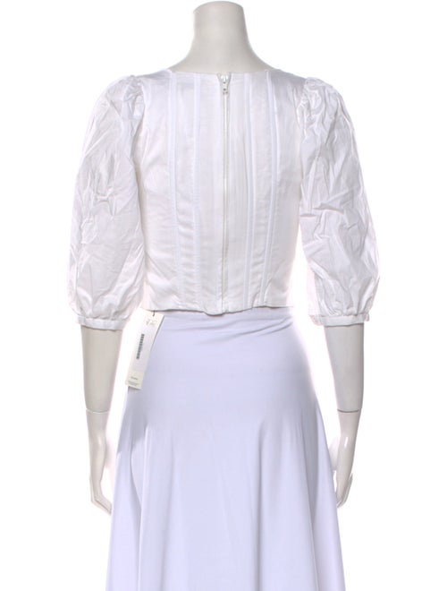 Jason Wu Square Neckline Three-Quarter Sleeve Crop Top