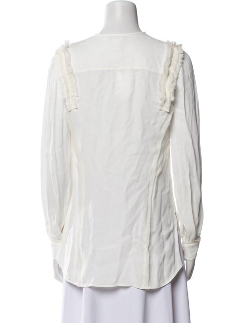 Jason Wu Crew Neck Long Sleeve Button-Up Top