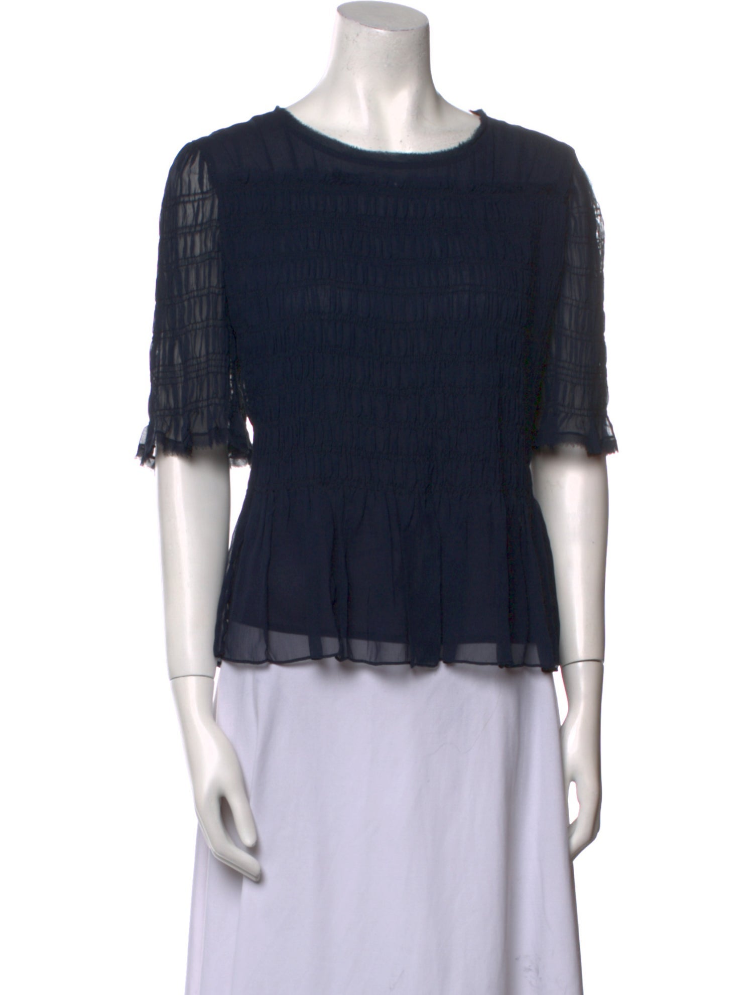 Jason Wu Silk Bateau Neckline Blouse