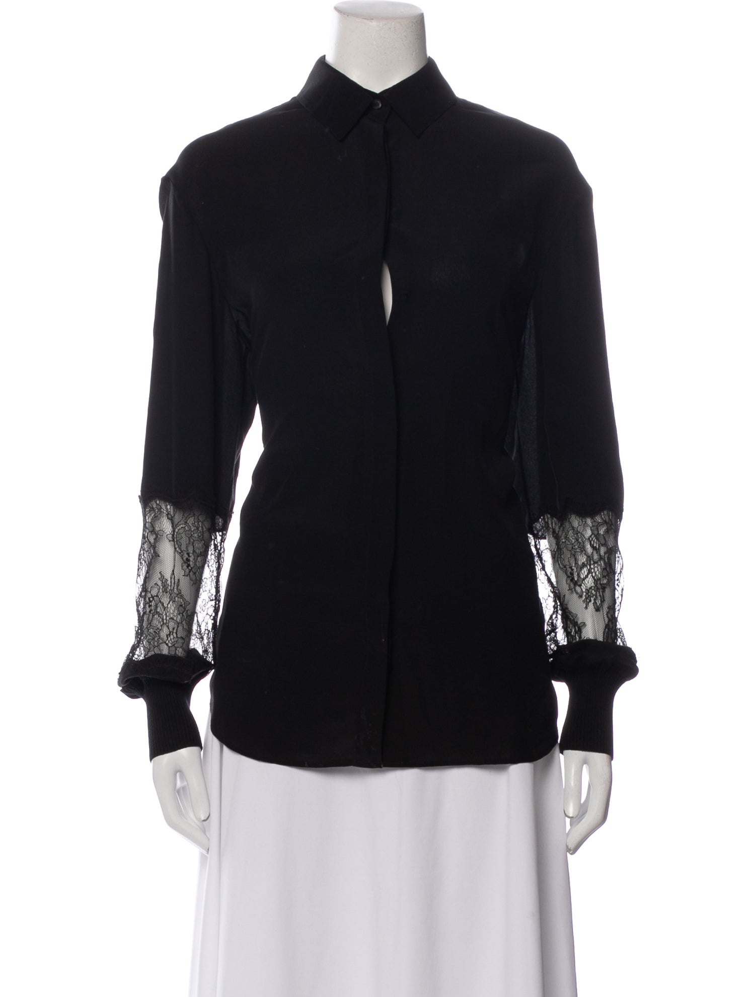 Jason Wu Silk Long Sleeve Button-Up Top
