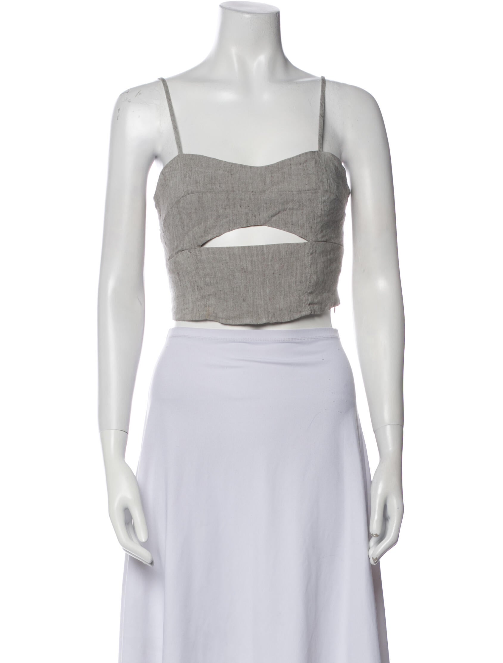 Jason Wu Square Neckline Sleeveless Crop Top