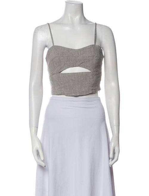 Jason Wu Square Neckline Sleeveless Crop Top